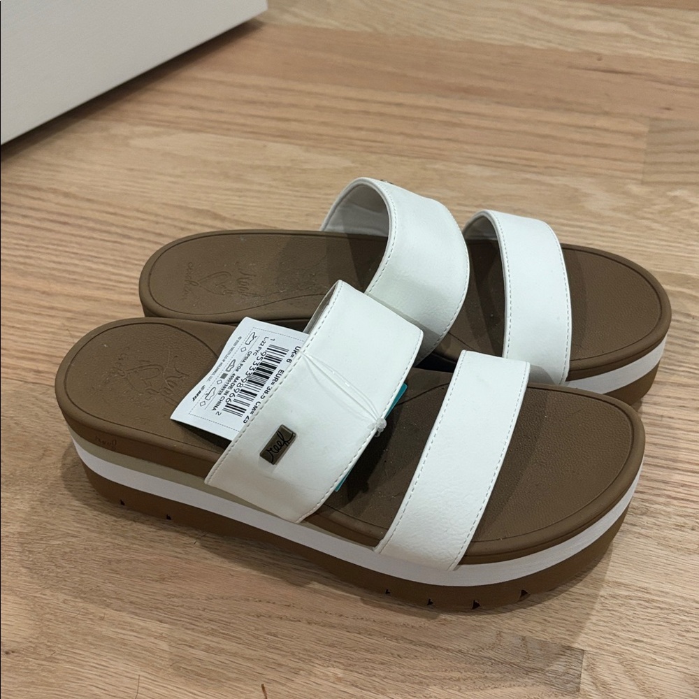 Reef Women's White and Brown Sandals